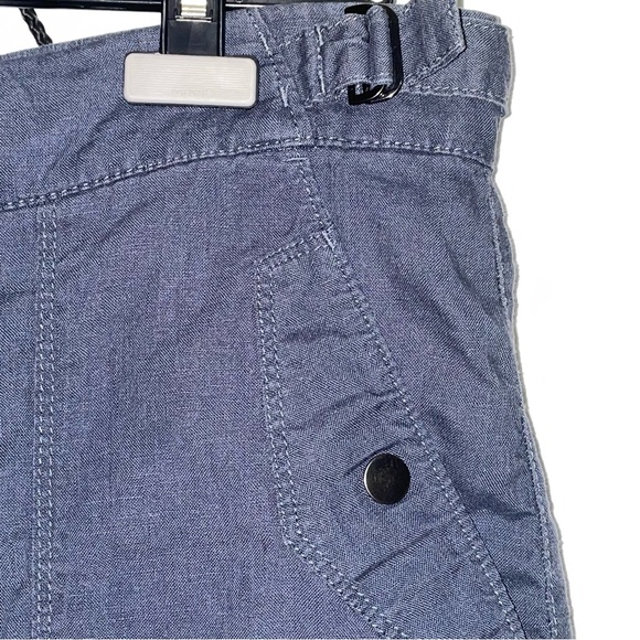 EUC Sz 12 Athleta Voyager Linen Granite Blue Cropped Pants - Picture 9 of 13
